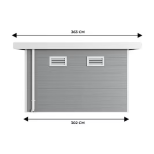 Abri de jardin composite SINTRA 9 m² gris clair – Moderne et résistant - Image 3