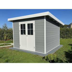 Abri de jardin composite SINTRA 9 m² gris clair – Moderne et résistant - Image 4